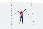 Biathlete at the finish
