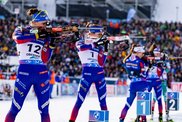 Biathletes at the shooting range