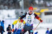 Biathlete in action