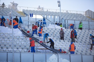 Volunteers in the stands