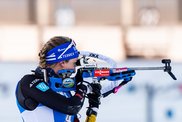 Biathlete at the shooting range