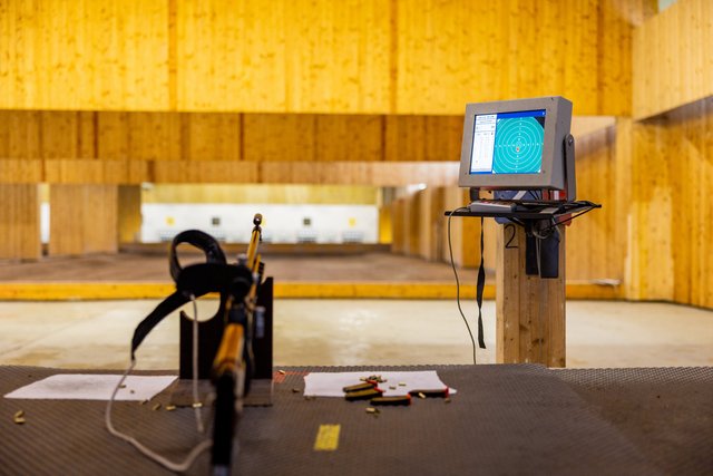 Photo of the shooting range at the Biathlon guest shooting