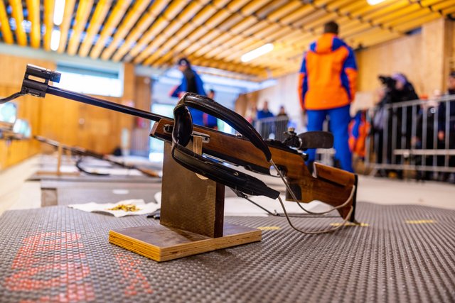 Photo of a rifle at the Biathlon guest shooting